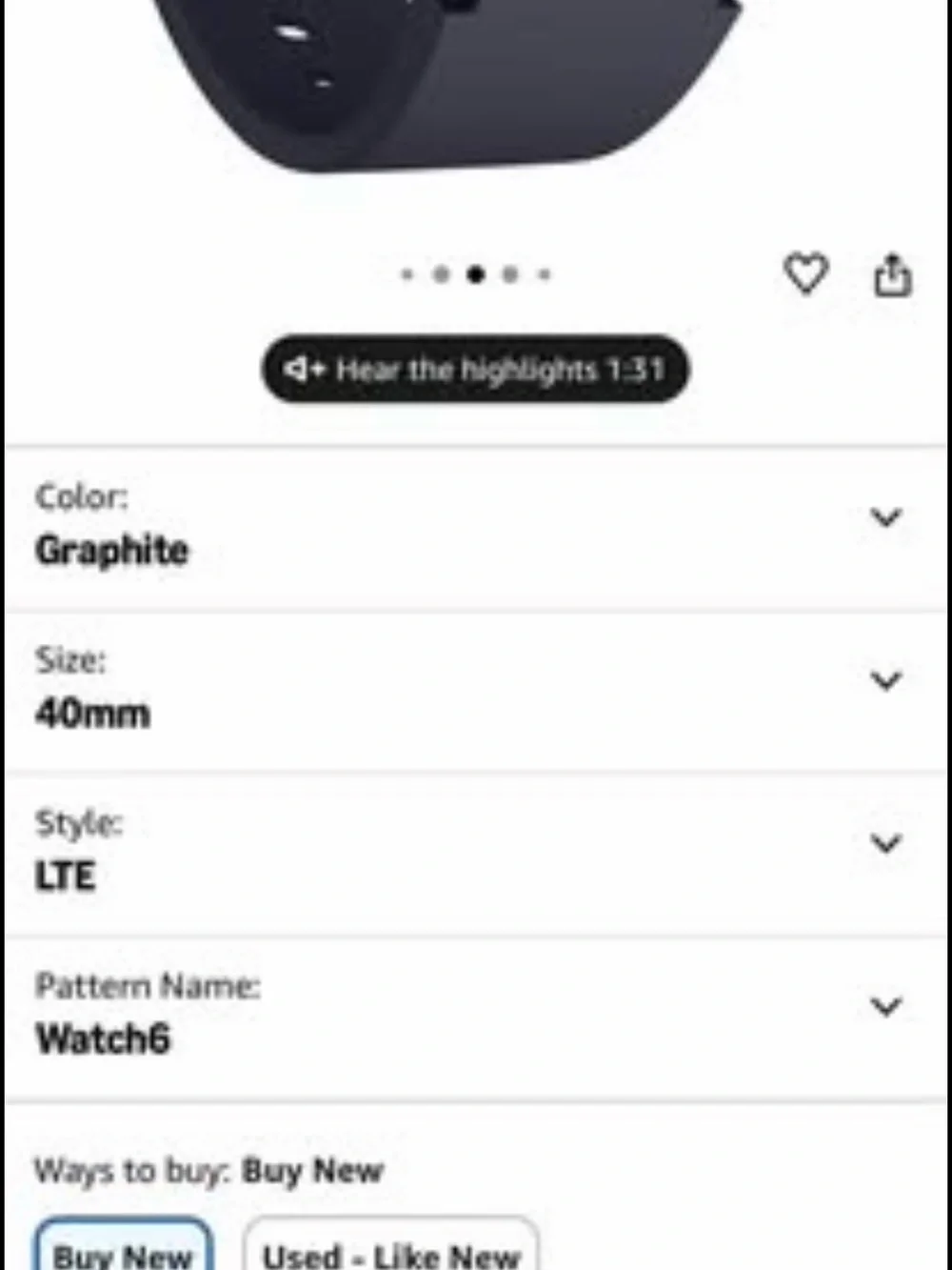 Samsung Galaxy Watch 6 in Graphite with Pink Dial Accents